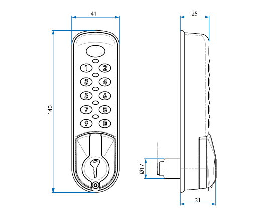 Combination Lock - Full Wet Area Digital Keypad