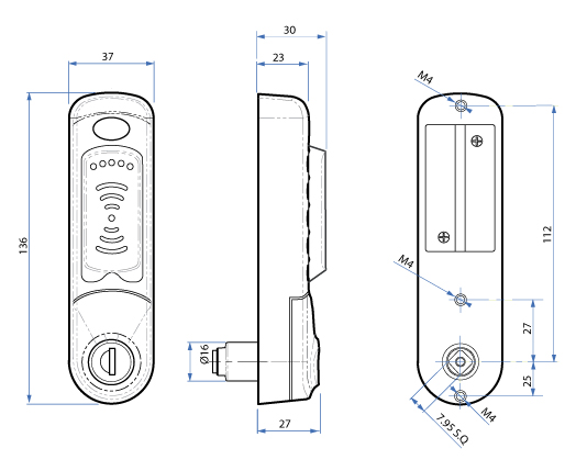 RFID Lock - Technical Drawing